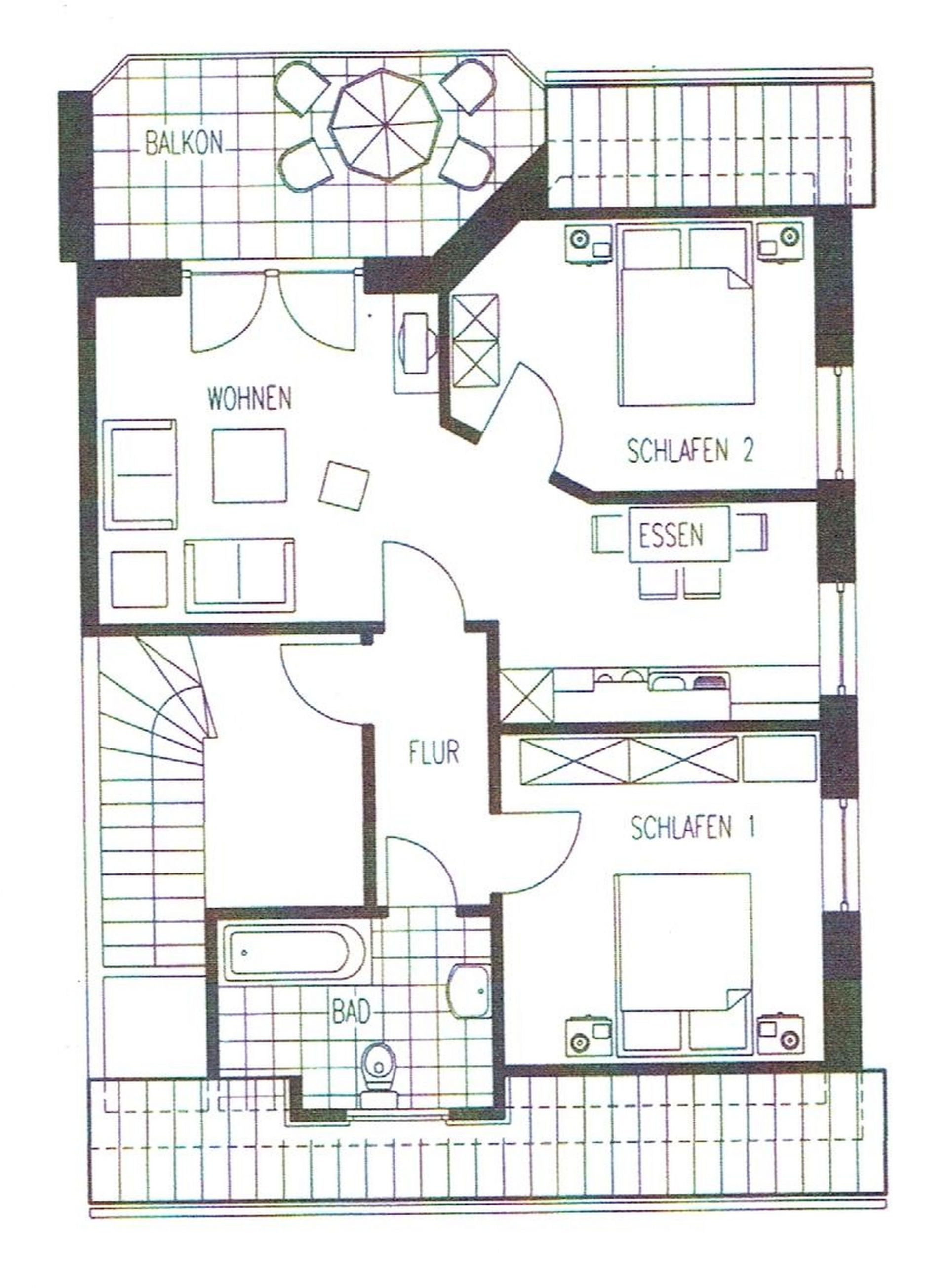 Ferienwohnung • Nord • 2.3, Grundriss