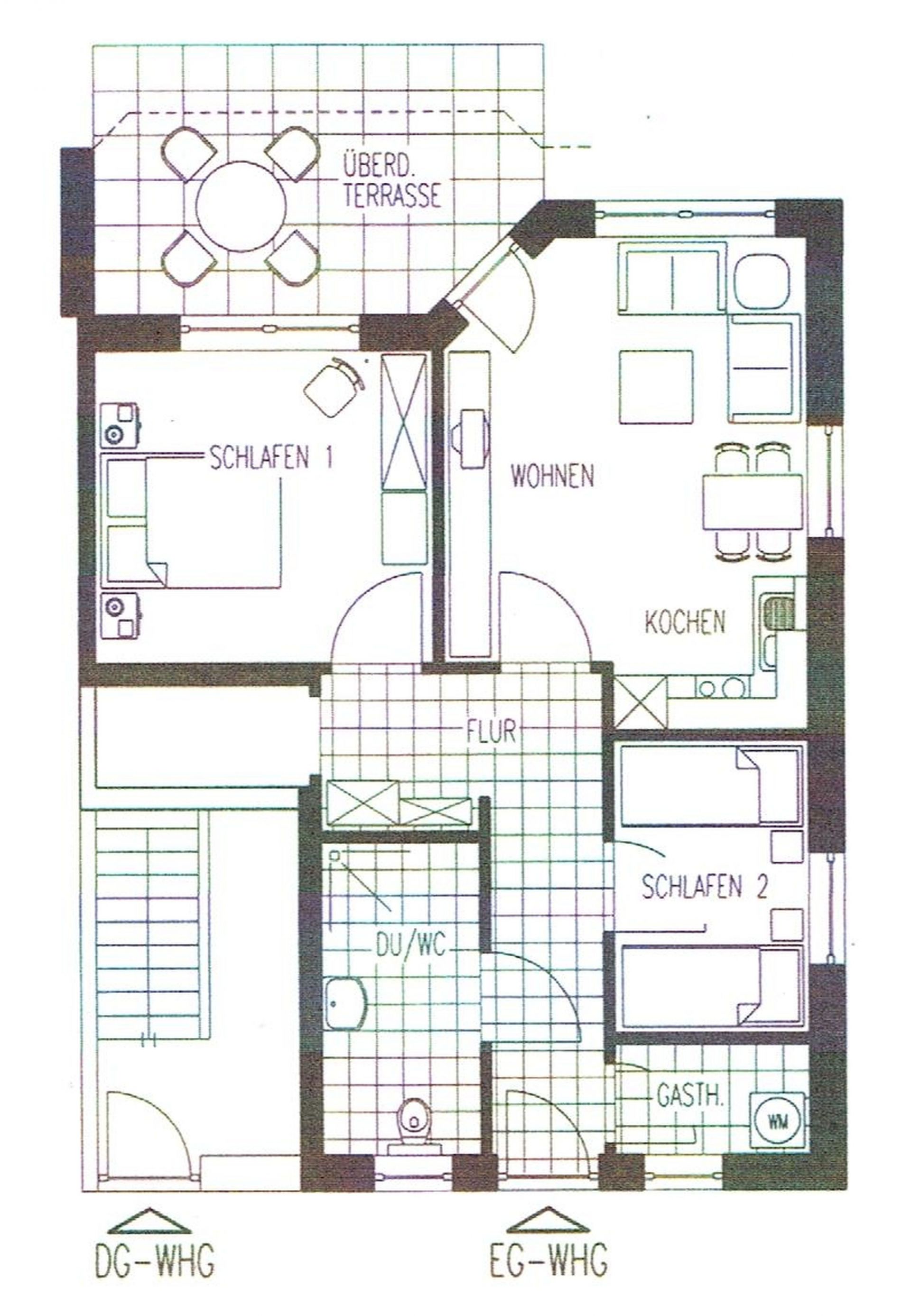 Ferienwohnung • Ost • 3.1, Grundriss 